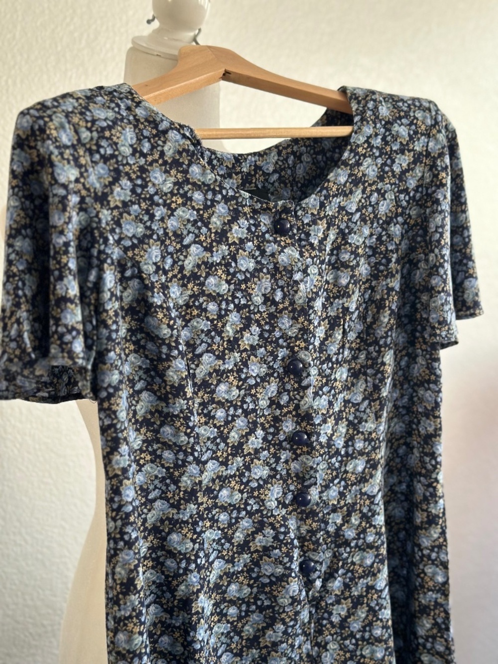 Vintage Ms.Choice California Blue Floral Romper Size 6